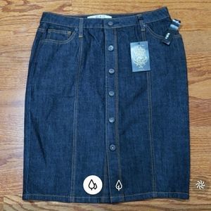 MIXIT Women's Button Front Denim Skirt